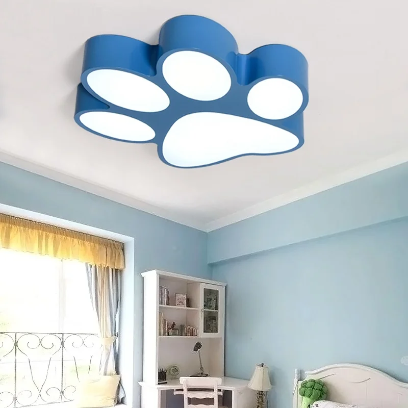 

Modern Paint Colorful Iron Children Bedroom LED Lighting Home Decoration Arcrylic Footprint Design Ceiling Lamp