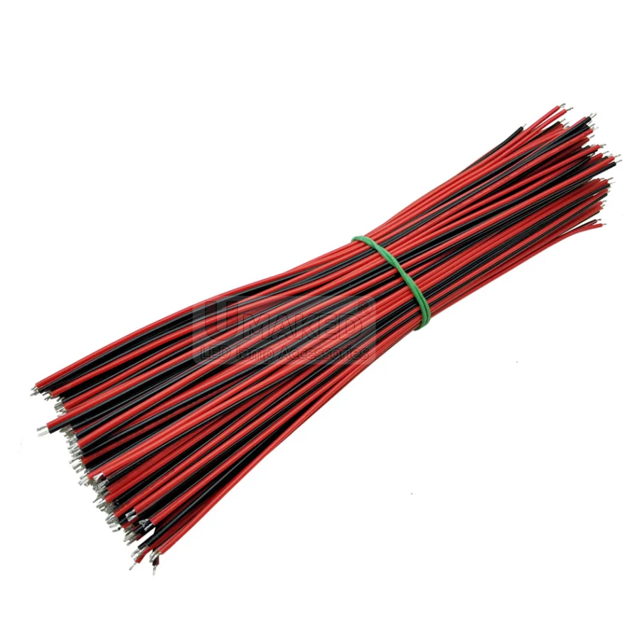 20pcs  10cm 20cm 30cm 2pin wire cable, Red black wire, AGW22 thinned copper wire, Electronic cable, extend wire diy for strip