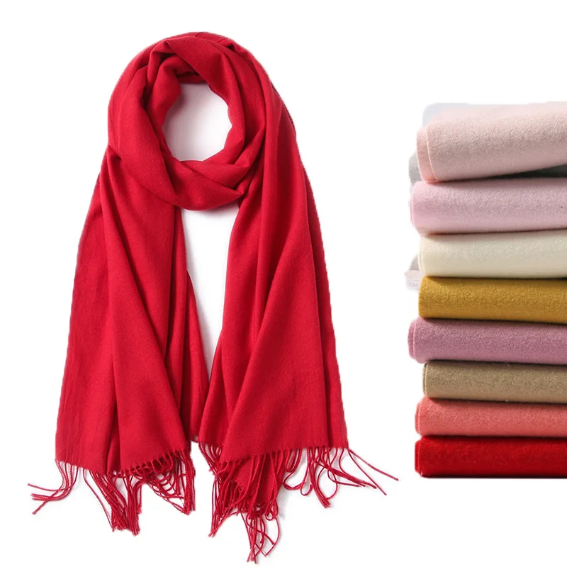 2019 luxury brand soild cashmere women scarf winter warm shawl and wraps bandana pashmina soft long female foulard thick blanket