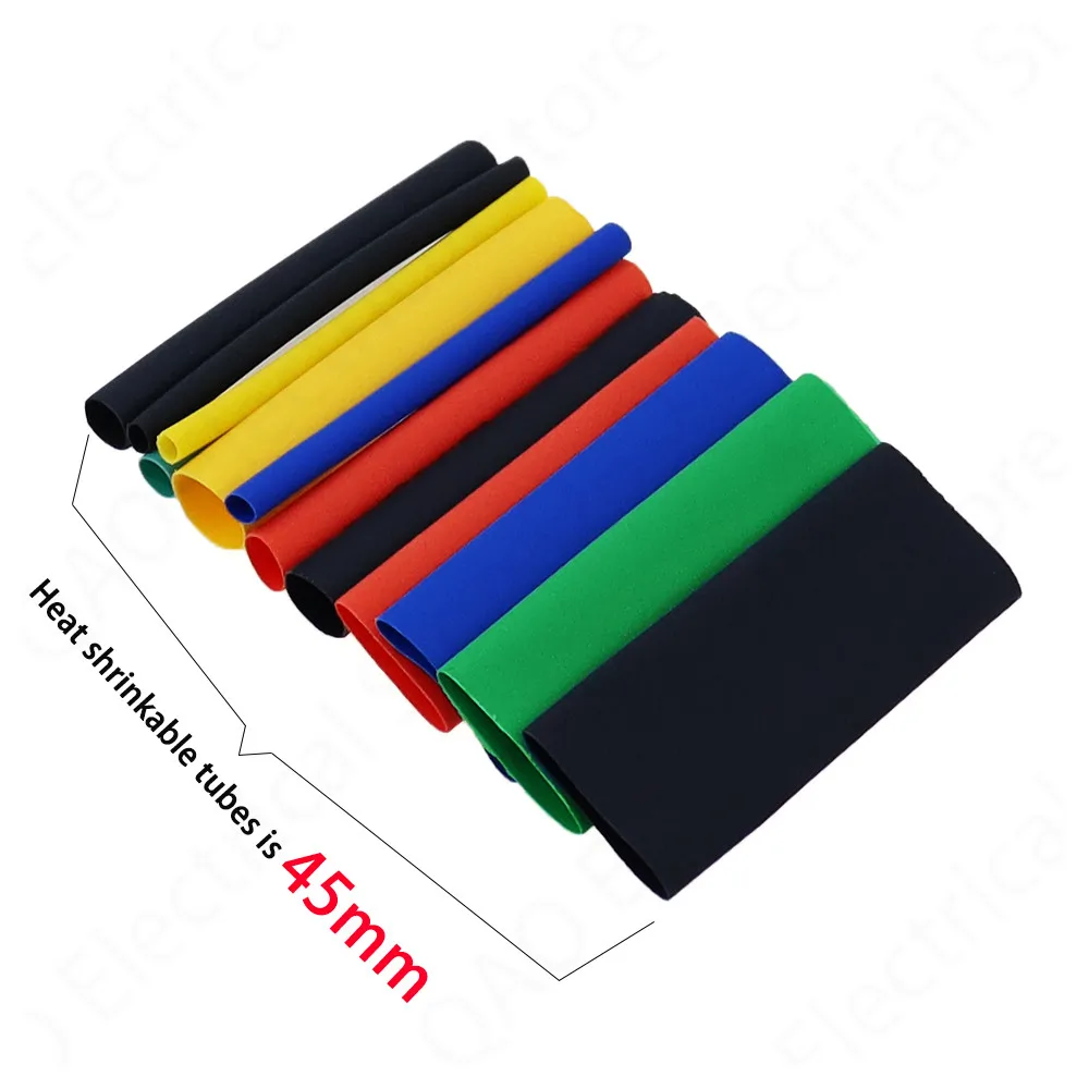 580pcs 530pcs 280pcs 127pcs 2:1 Wrap Wire Cable Insulated Polyolefin Heat Shrink Tube Ratio Tubing Insulation Shrinkable Tubes