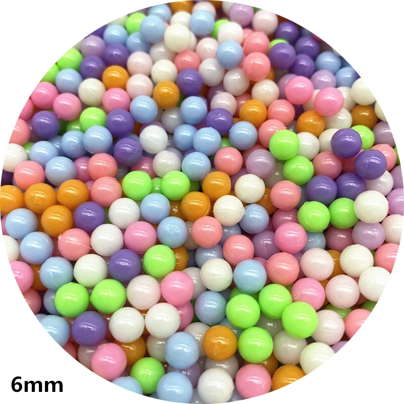 3 4 5 6 8 mm Candy Color NO Hole Beads Acrylic  for Jewelry Making Handmade Kids Toys DIY #RoLi