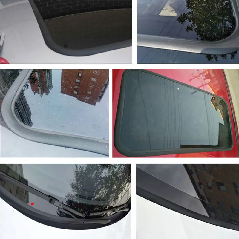 Car Roof Rubber Seal Strip Car Window Rubber Weatherstrip Seal Trim Cover Seal Strip Noise Insulation for Car Accessori Sealants