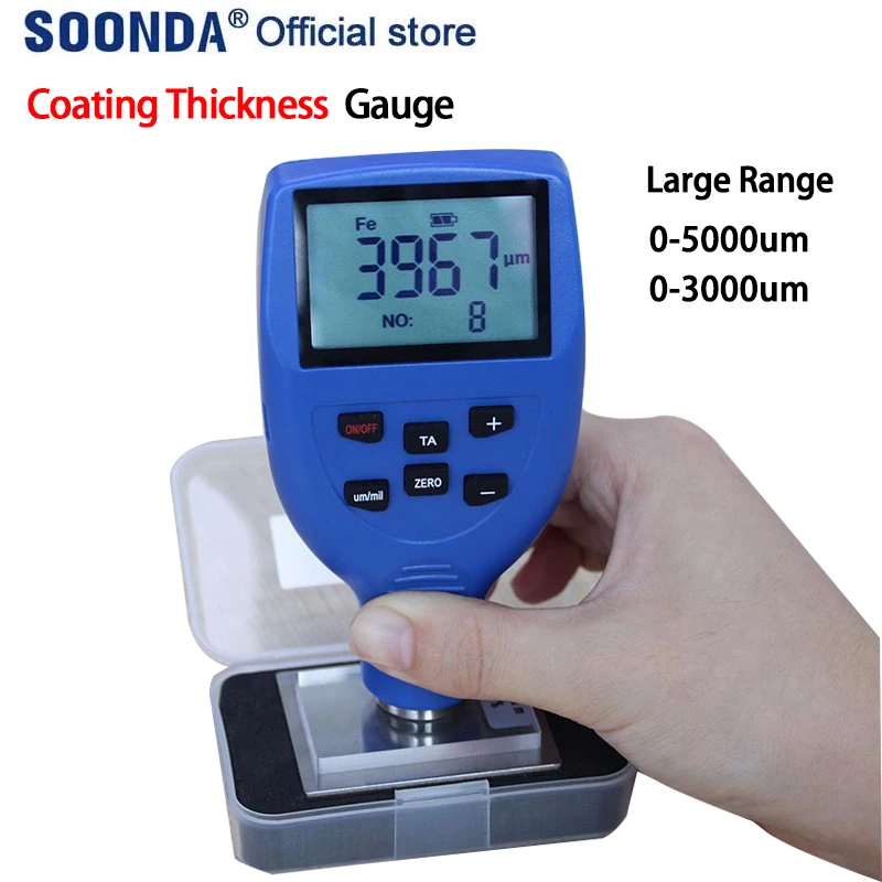 Large Range Coating Thickness Gauge Anticorrosive Zinc Coating Thickness Detector Paint Thickness Tester Oxide Layer Gauge Meter