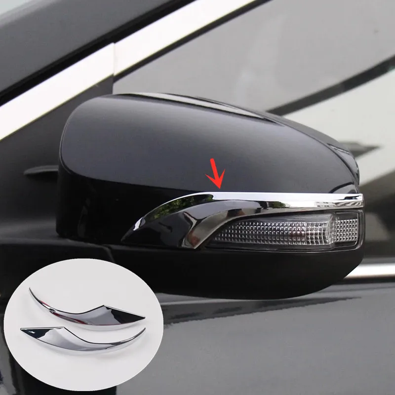 

For Toyota Aqua 2014 to 2019 ABS Chrome Side Door Rear View Mirror Cover Trim Garnish Molding Sticker Overlay Strip 2PCS