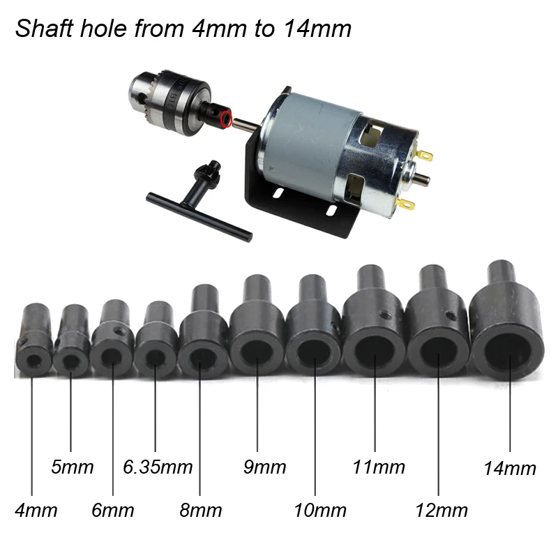 Mini portabrocas eléctrico de 0,6-6mm de montaje, conector cónico B10, varilla, eje del Motor, Portabrocas para taladro con adaptador, llave de