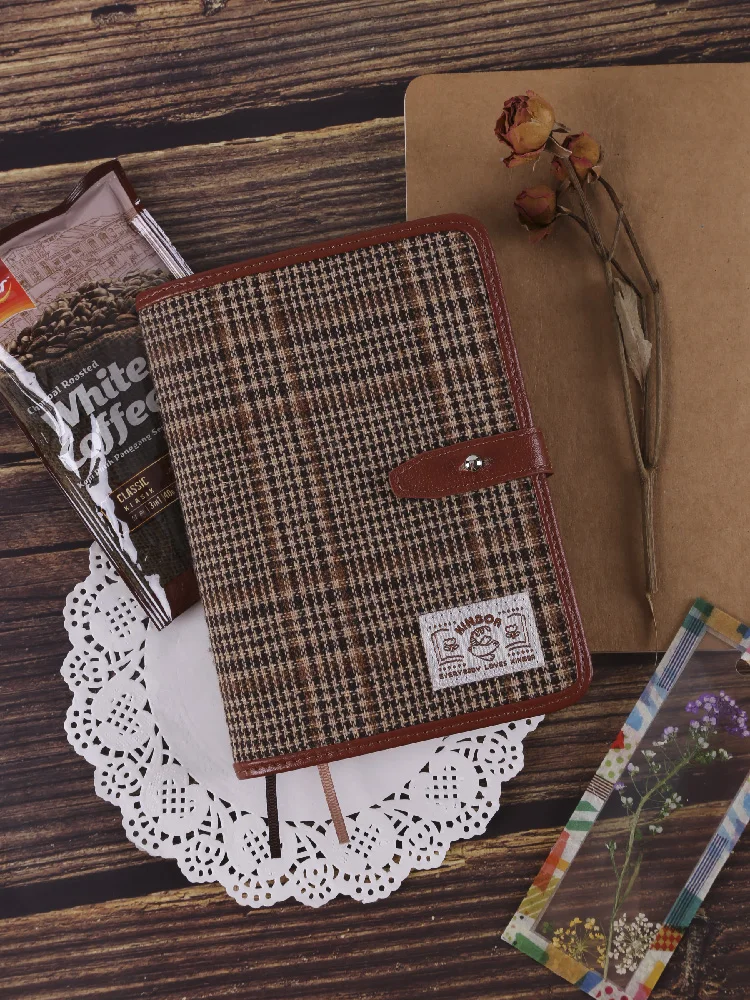 Kinbor-Cuaderno de mano Simple A6, cuaderno artístico a cuadros, diario a cuadros, 2020, planificador, cuadrícula, Noteboy