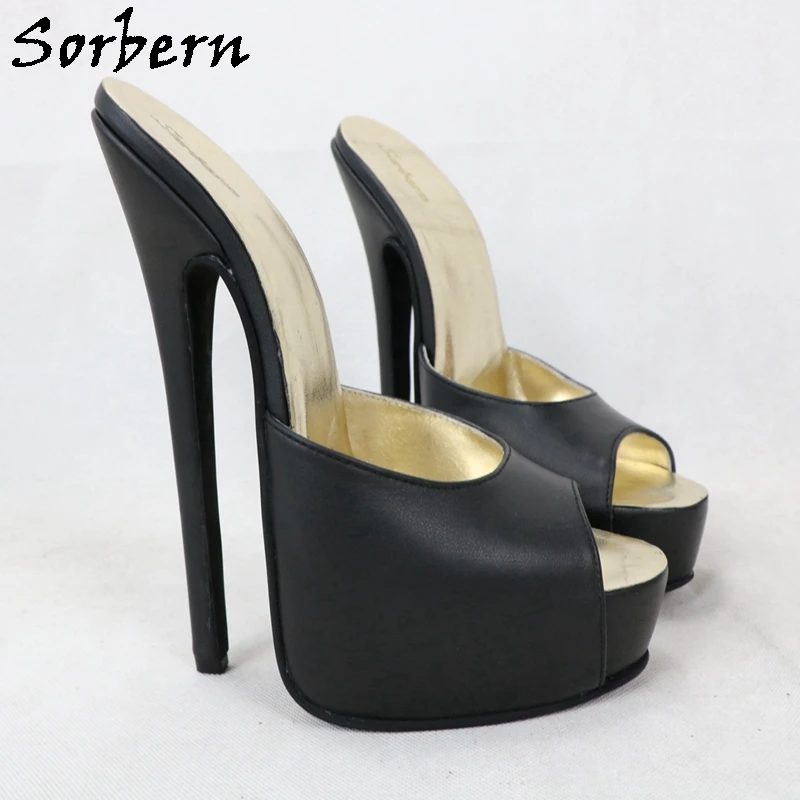 Sorbern 20Cm sandali in vera pelle donna tacchi alti estremi sandali con plateau a punta aperta fatti a mano sandali Slip On colori personalizzati