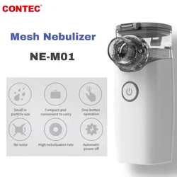 Contec NE-M01L taşınabilir ultrasonik örgü nebulizatör tıbbi el yetişkin çocuk iki maskeleri el nemlendirici NE-M01