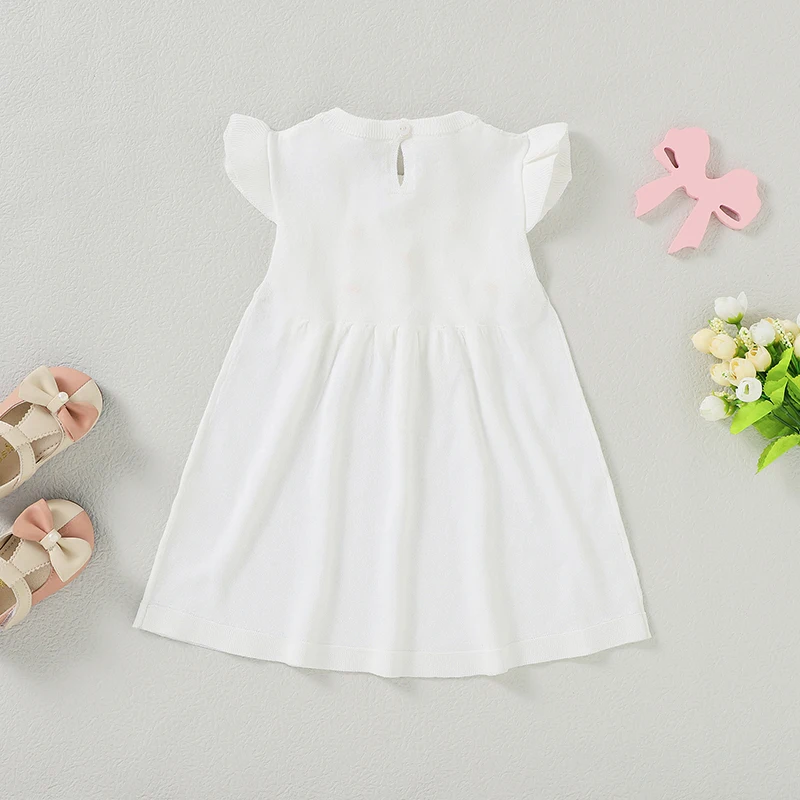 Baby Dress Summer Sleeveless Newborn Girl Solid Gown Fashion Cute Infant Toddler Clothing 0-18M White Skirl Hot Sold