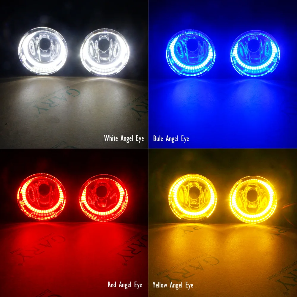 2 X Car Right + Left Angel Eye Fog Light Assembly For Renault Megane II III 2002-2015 Halo Ring Fog Daytime Running Lamp DRL 12V