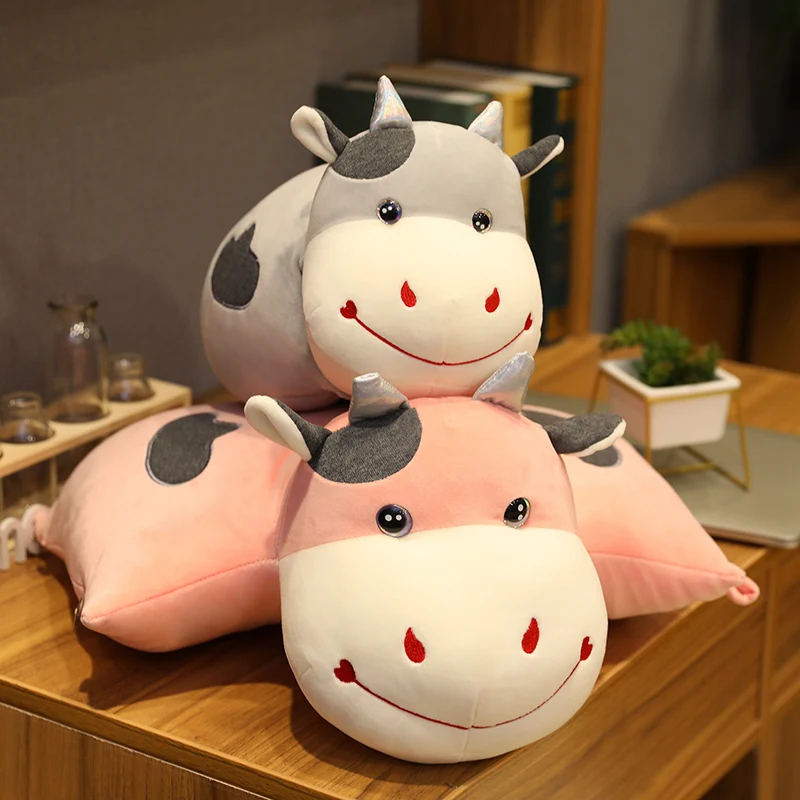 

1PC 36/46cm Cute Animal Cartoon Cows Stuffed Plush Toy Pillow Super Comfortable Soft Toy Cushion Children Birthday Present Gift