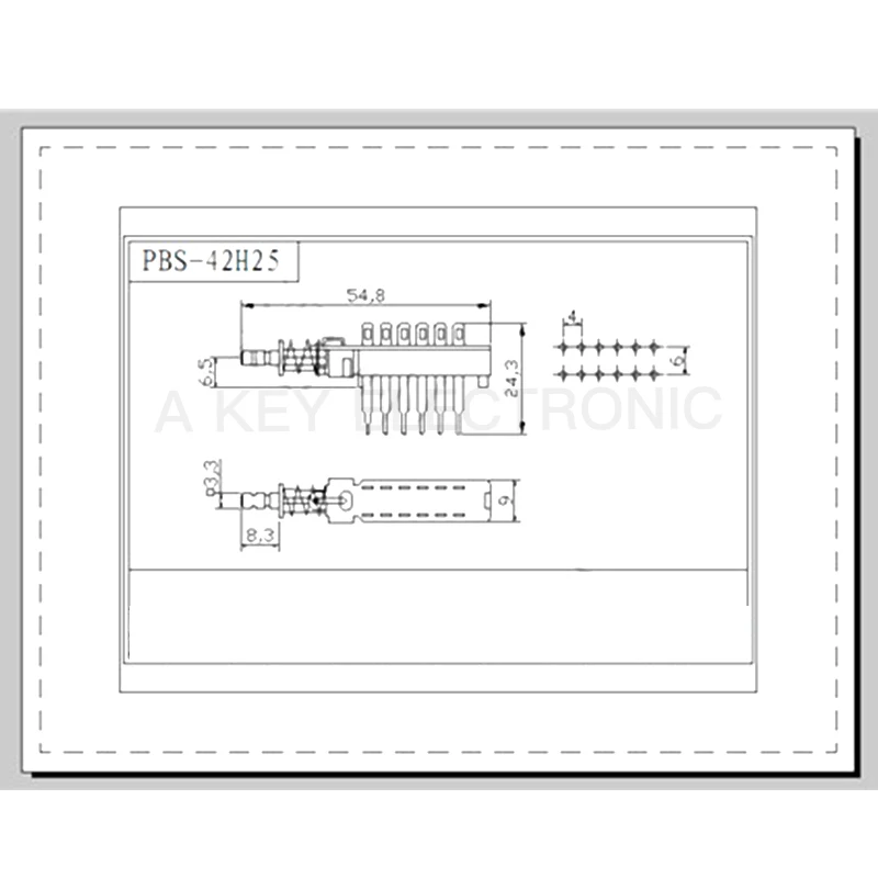 12 Pin/PBS-42H25 Key Switch Double Row 12 Pin With/Without Bracket With Hole Connector KAN-Z4