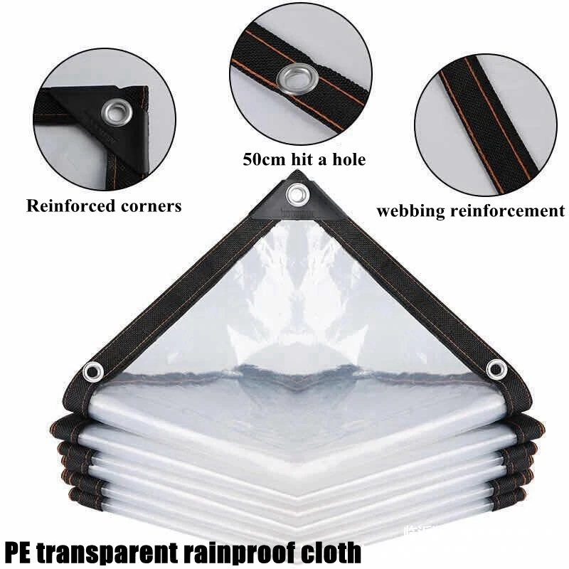 PE Film Transparent Rainproof Cloth Outdoor Pet Dog House Keep Warm Tarpaulin Greenhouse Garden Succulent Plant Waterproof Cloth