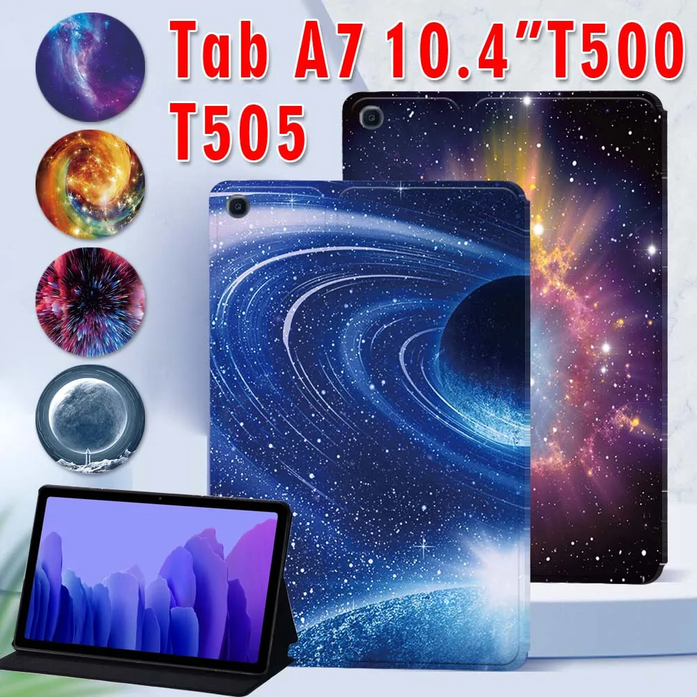 

For Samsung Galaxy Tab A7 10.4 SM-T500/T505 Tablet Cover Folding Stand Cover for Galaxy Tab A7 Case + Free Stylus