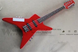 Presell Factory Custom 4 Strings 6 Strings Guitar Bass Red  Guitar And Bass In One Body