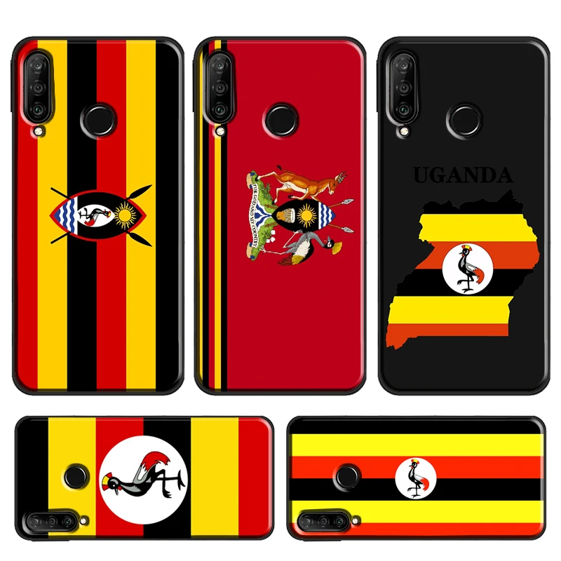 Uganda Flag Coat Of Arms Case For Huawei P30 Pro P40 P20 Lite Mate 20 Lite P Smart 2019 Z Nova 5T Honor 50 10i 8X 9X