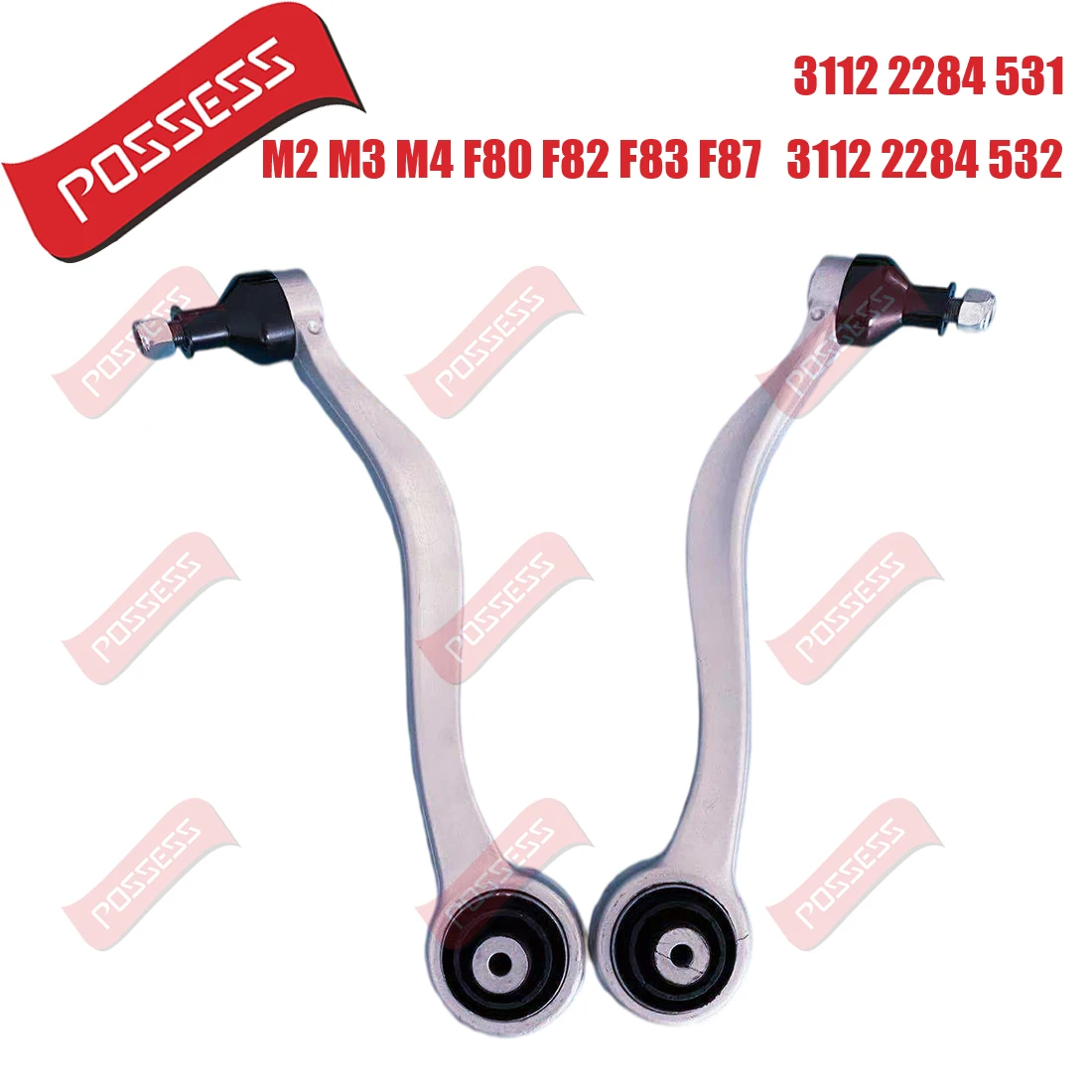 4 Pieces Front Lower Suspension Control Arm Kits  For BMW M2 M3 M4 F80 F82 F83 F87 2014-/,OE 31122284529/530/531/532