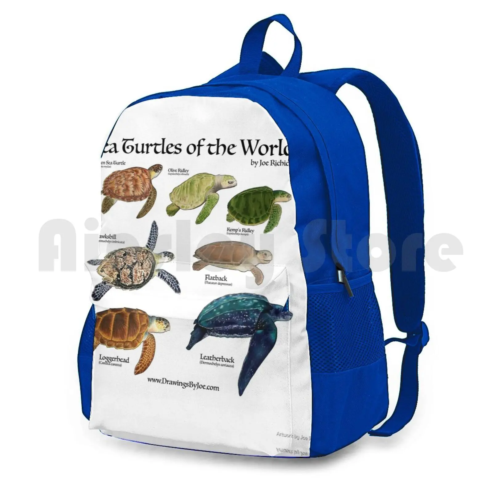 Sea Turtles Of The World Outdoor Hiking Backpack Riding Climbing Sports Bag Reptile Reptiles Amphibian Amphibians Lizard Snake