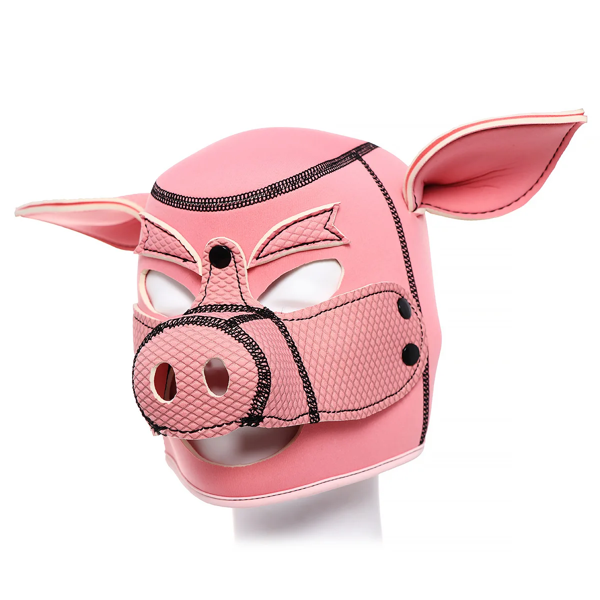 

Pink pig head sexy role play clothing accessories long nose big ears full head soft mask