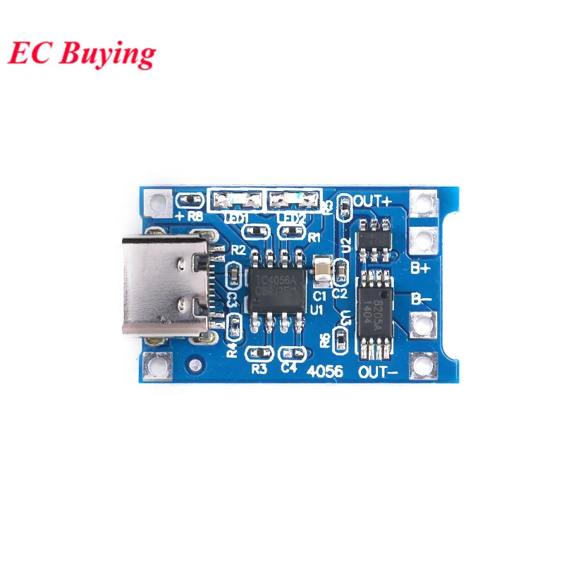 10pcs/1pc Type-C USB 5V 1A 18650 TP4056 Lithium Battery Charger Module Charging Board With Protection Dual Functions Li-ion image 5