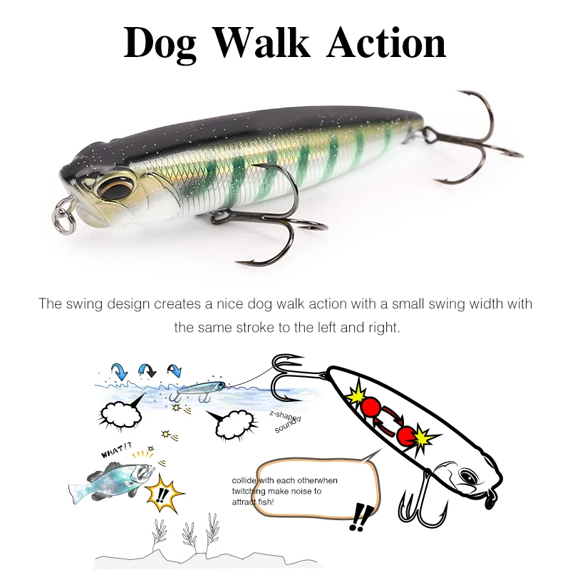 TSURINOYA 110mm 20.5g Topwater Floating Pencil DW58 Minnow Crank Wobbler Quality Fishing Tackle Hooks For Fishing Lure