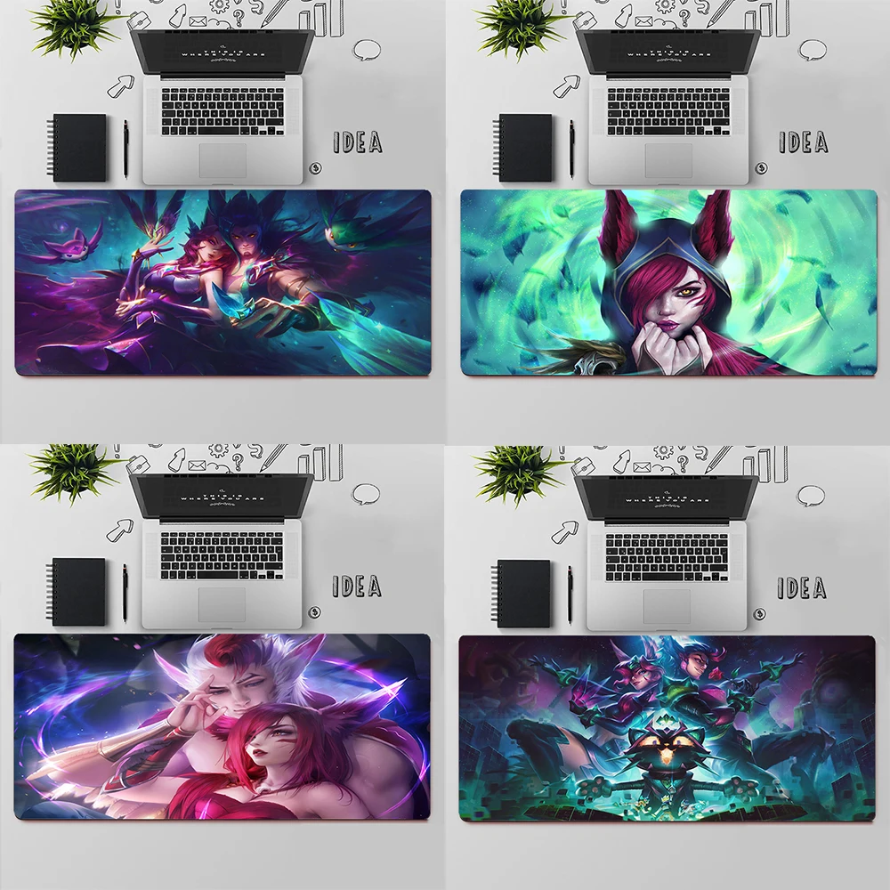 League of Legends Xayah Rakan Gaming Mouse Pad Large Mouse Pad Gamer Computer Mouse Mat Big Mousepad Keyboard Desk Mat Mause Pad