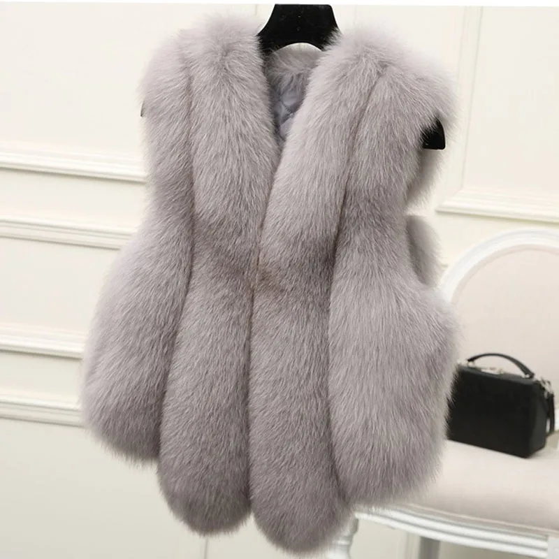 New imitation fox fur grass vest fashion faux fur vest women short Korean waistcoat