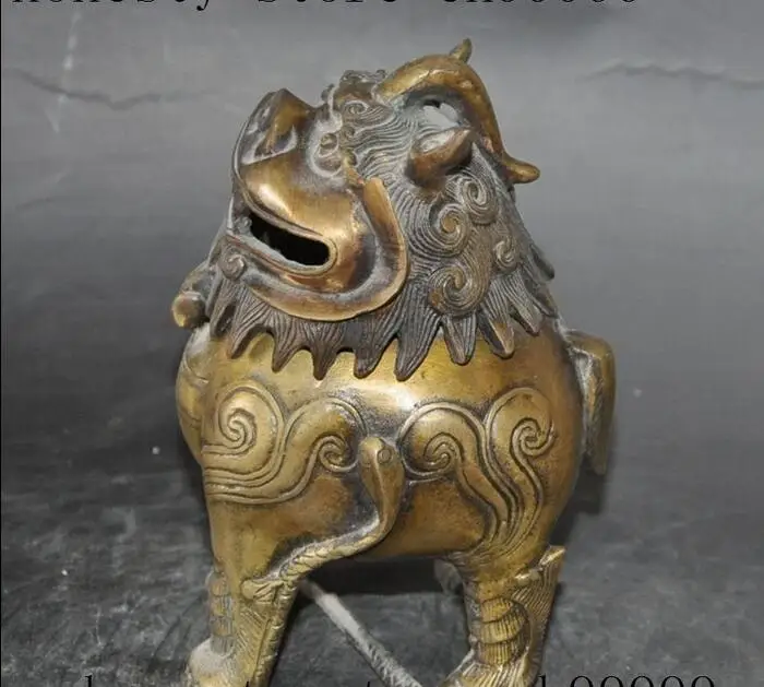 chinese Evil spirits Foo dog lion snake statue incense burner Censer