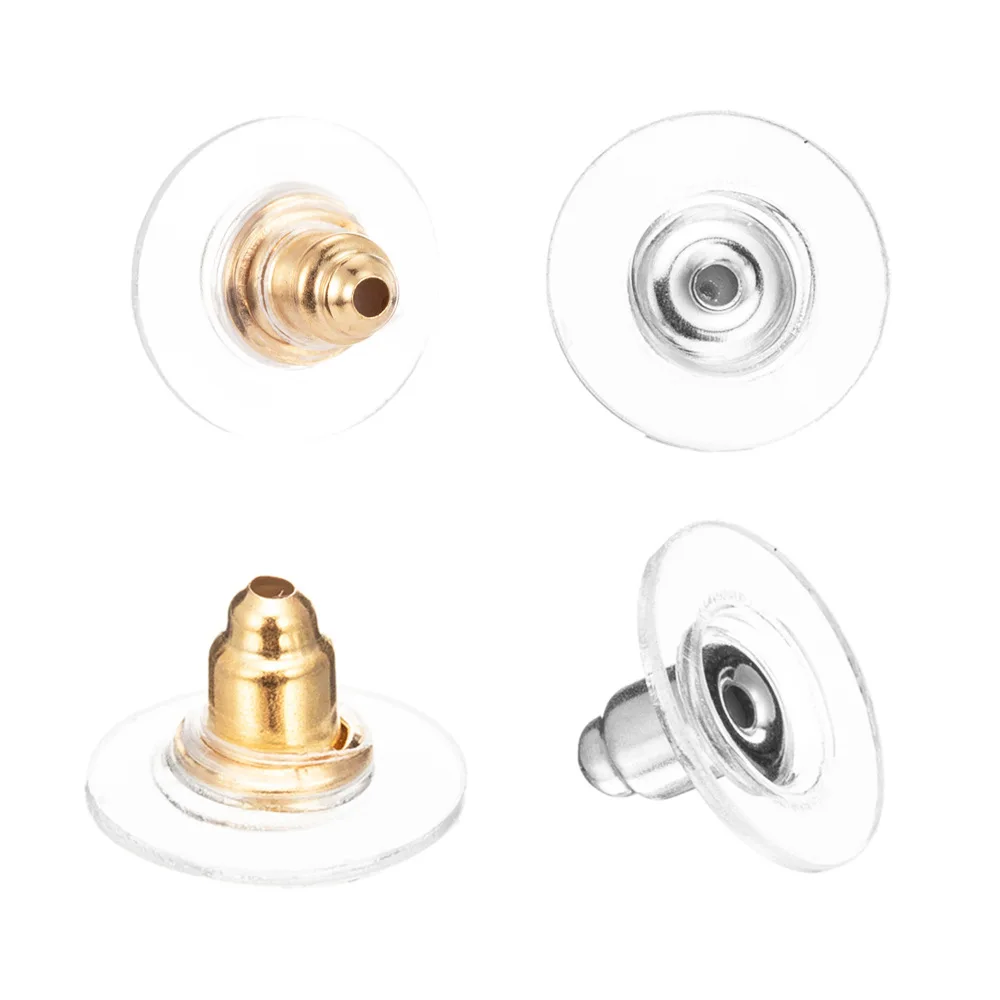 100/200 sztuk metalowe gumowe kolczyki zatyczki zatyczki Earnuts stadniny kolczyki dostaw dla biżuterii DIY komponenty do biżuterii akcesoria do robienia