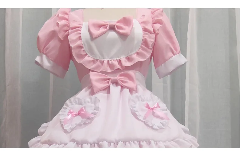 pink and white maid dress Sexy Cute Pink Maid Dress Japanese Sweet Female Lolita Dress Role Play Costume Halloween Party Cosplay Anime Maid Uniform Suit