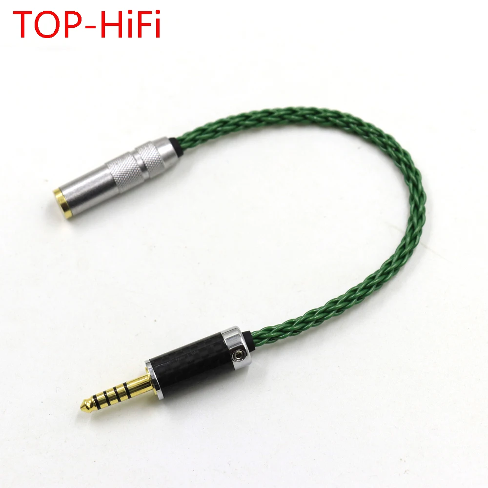 TOP-HiFi OCC Single Crystal Copper 4.4mm Male to 2.5mm TRRS Female Headphone Adapter Connector Cable