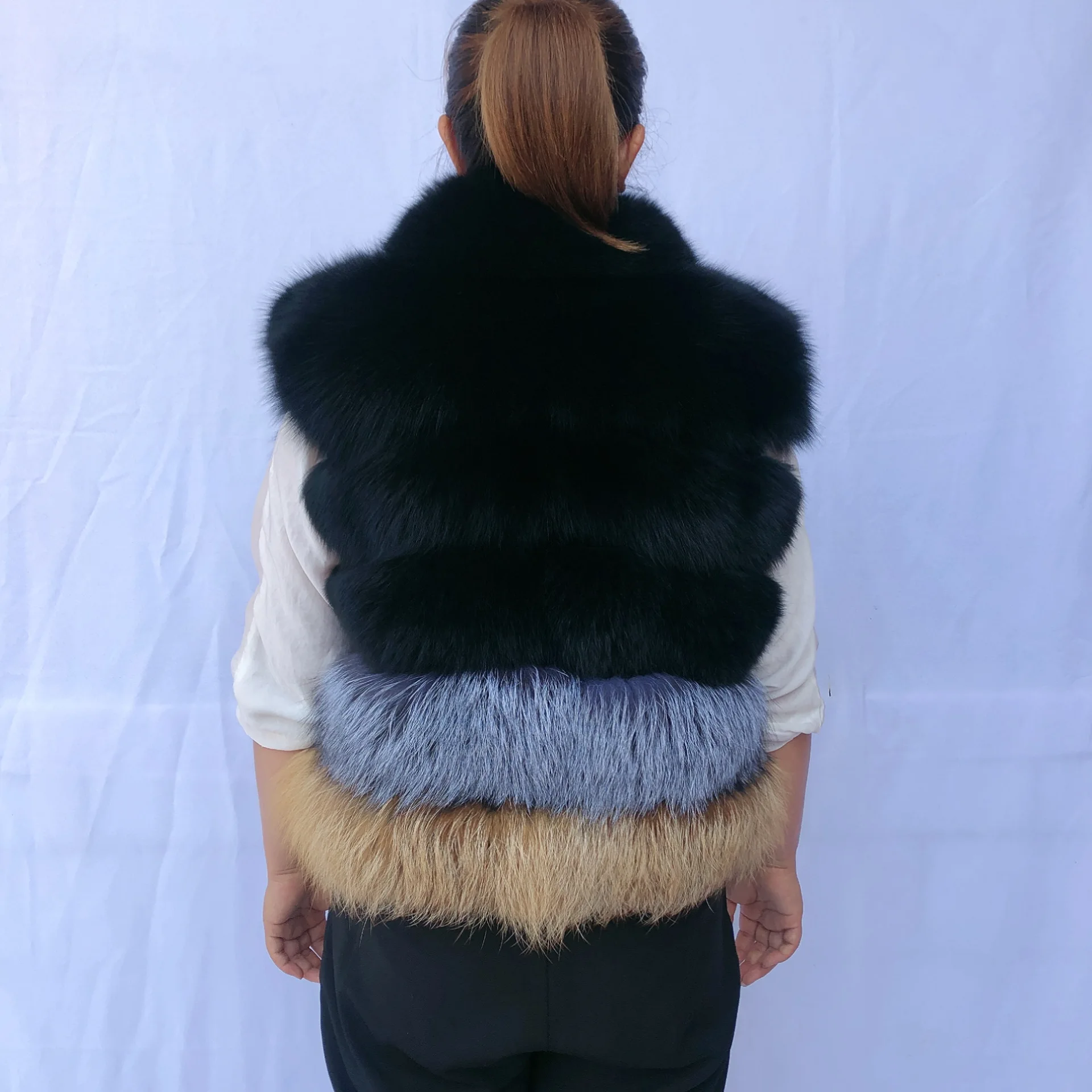 2020 new fashion pelliccia di volpe naturale cappotto di pelliccia mista gilet di pelliccia vera cappotto di pelliccia naturale giacca invernale da donna cappotto di pelliccia gilet di pelliccia di volpe top