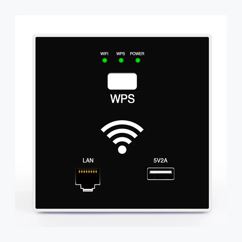 New 150Mbps In Wall WiFi Access Point Wireless Socket AP For Hotel Wi-Fi Project Support AC Management & RJ45 USB WPS Encryption