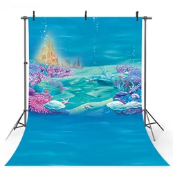 Under the Sea Bluey Backdrop For Photography Mermaid Theme Baby Newborn Happy Birthday Party Background Decorations Photo Studio