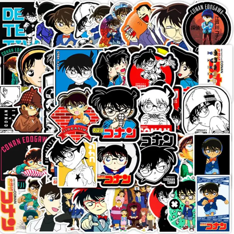 10/30/50pcs Anime Detective Conan Graffiti Diy Car Bike Skateboard Travel Suitcase Phone Laptop Luggage Stickers Cute Kids