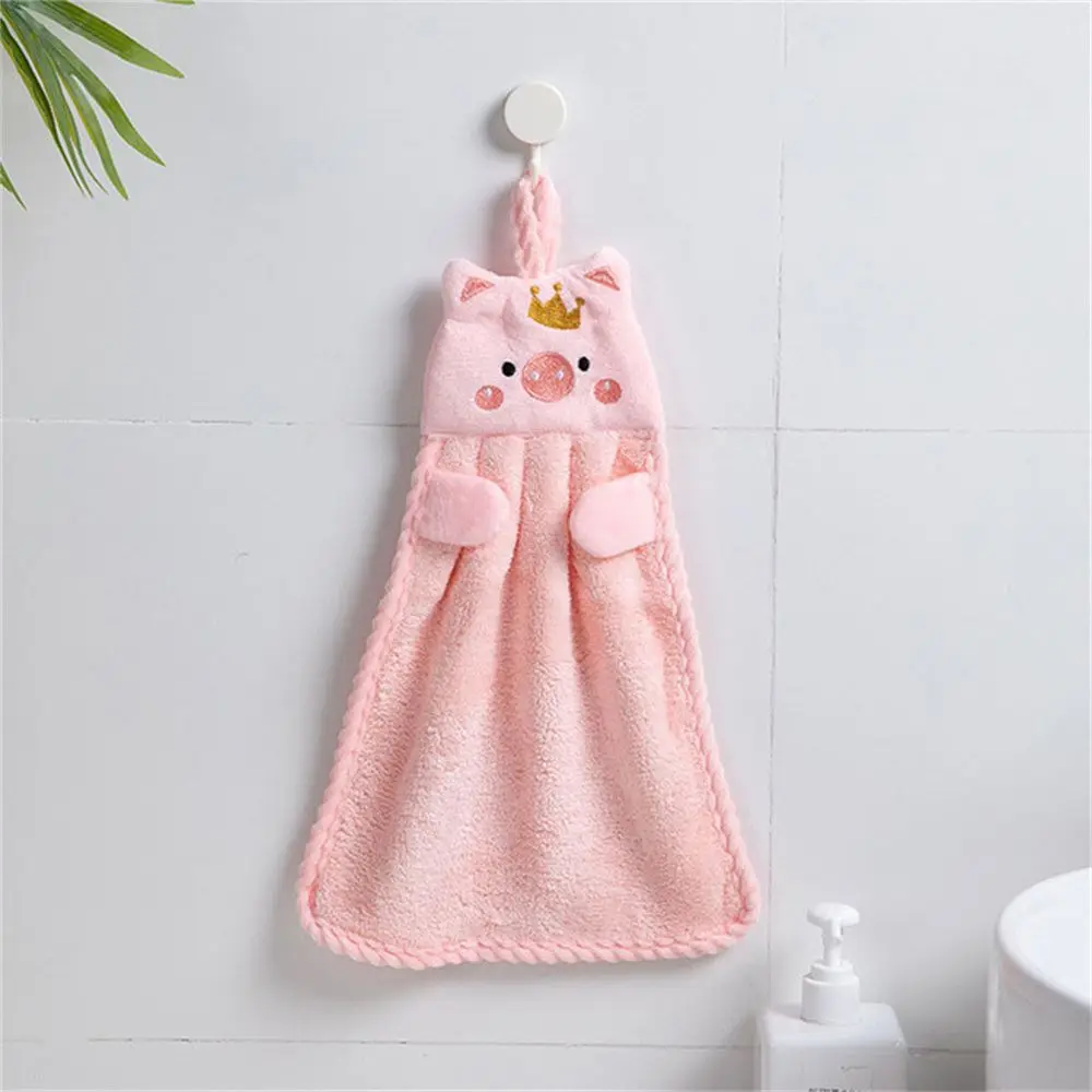 

Soft Korean Style For Household Wall Kitchen Embroidery Handkerchief Hand Towel Cartoon Pig