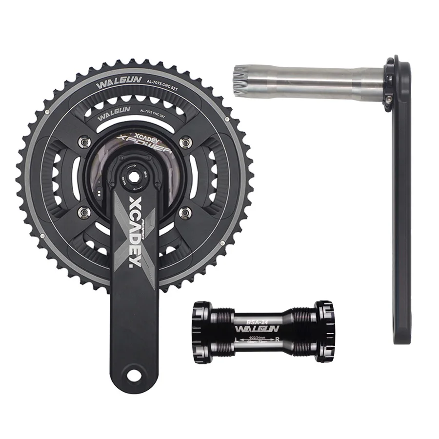 WALGUN  Bike Crankset XCADEY Power Meter 165/170/172.5/175mm crank 34T-50T 39T-53T 36T-52T110BCD  Single Double chainring