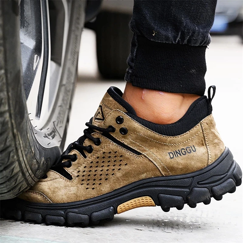 Construction Male Industrial Shoes Anti-smash Anti-puncture Work Shoes Indestructible Safety Shoes Men Steel Toe Sneakers 2023