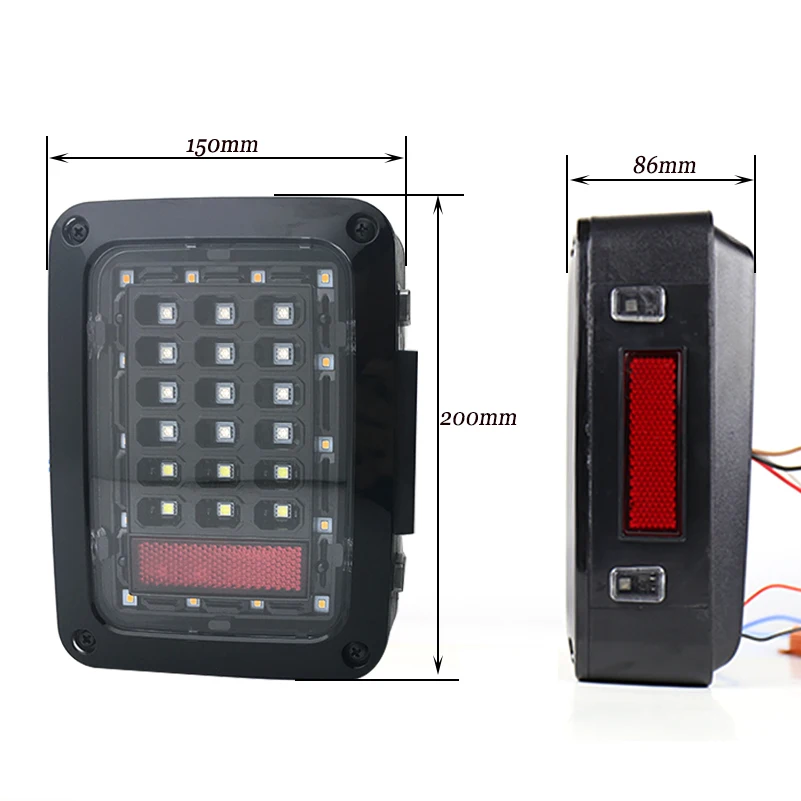 2X Led Taillight car JK Brake Light Reverse Light Signal Light For Jeep European & US version 2007~2015 wrangler LED taillight.