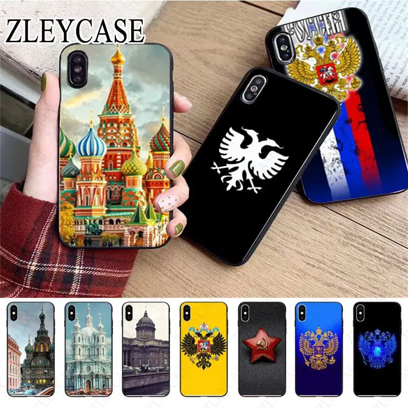 Russia Flag eagle Russian castle of St. Petersburg For iphone 13pro 14pro 15pro 12pro 11pro xs max 7 8 XR 15plus 13mini SE Cases