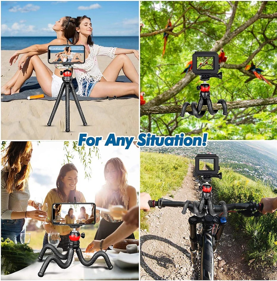 Mini Octopus Phone holder Flexible Aluminum Tripod for phone DSLR SLR Gopro Camera Selfie Holder for phone Remote Control