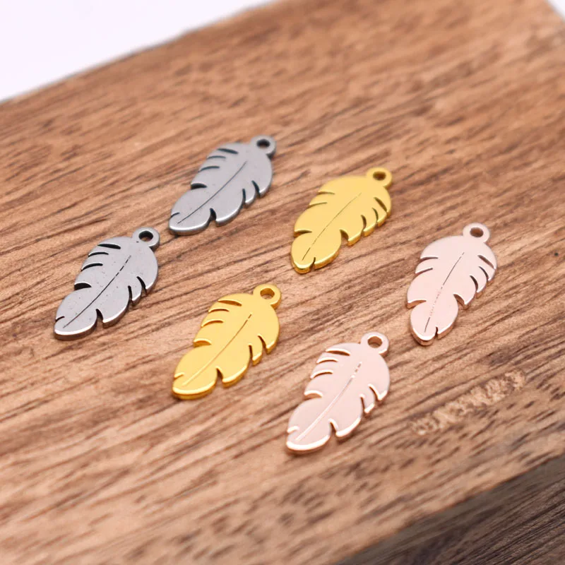 20pcs stainless steel Pendant Jewelry leaf charms Jewelry Findings Accessories DIY Pendant Necklace Making Wholesale