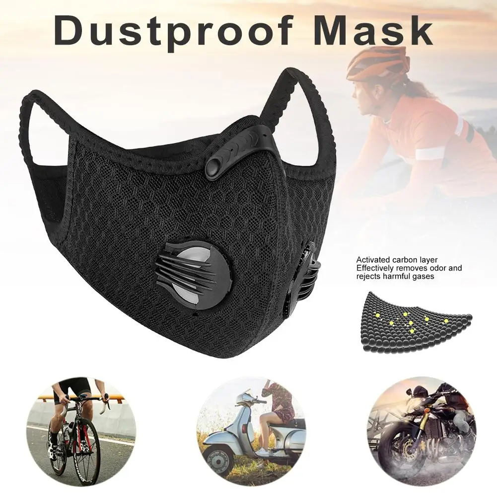 Dust Protection Mask Breathable Double Valve Activated Carbon Dust Mask For Bicycle Mask Anti-pollution Washable Reusable