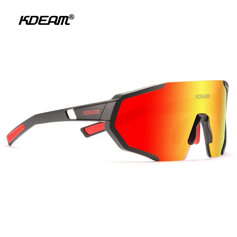 

KDEAM Rimless Shield Men's Polarized Sunglasses Ultra-lightweight TR90 Frame Full-spectrum UVA/UVB Protection Glasses Cat.3