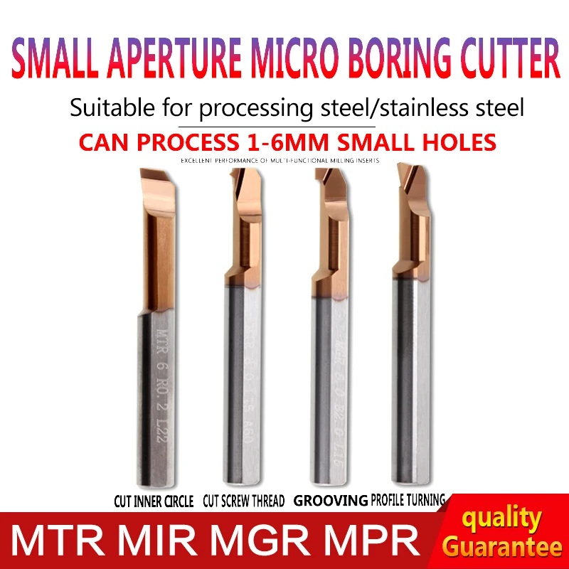 1Pcs  CNC small hole boring tool  MTR MIR MGR MPR  arbor boring tool alloy tungsten steel shockproof small hole boring tool