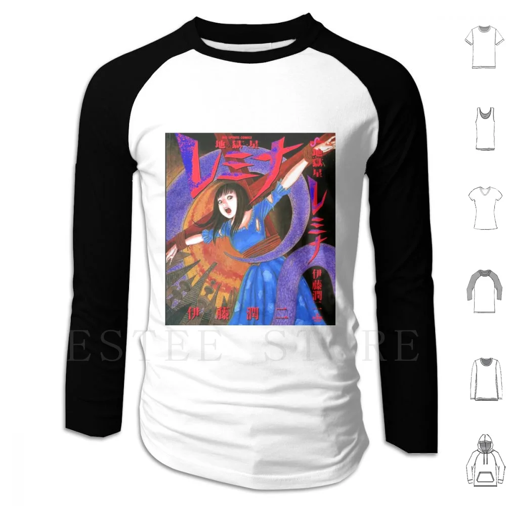 Junji Ito Hellstar Remina Colorful Hoodie Long Sleeve Junji Ito Tomie Anime Mangá Japan Otome Monster Dark Aesthetic Egirl