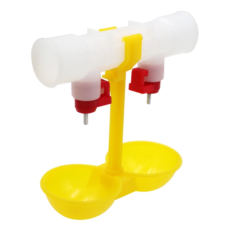 5/10/20Pcs Chicken Water Double Nipple Drinker Hanging Cups Ball Nipple Drinkers Plastic Chicken Equipments Bird Quail Feeders