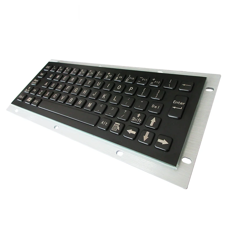 Black Mini 65 Keys Industrial Computer Waterproof Stainless Steel Metal Rugged Keyboard Without Trackball OR Touchpad