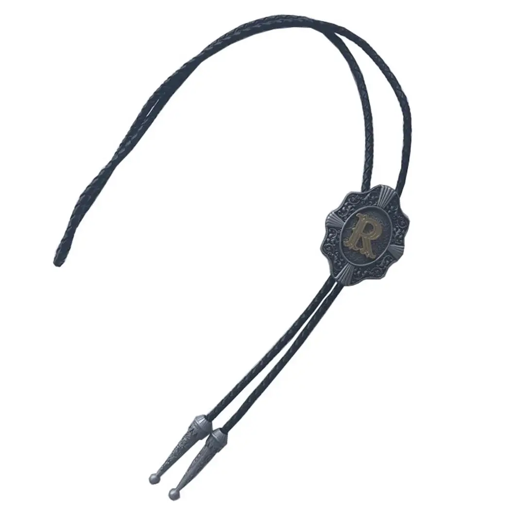 Кожаное ожерелье в винтажном стиле с буквой R