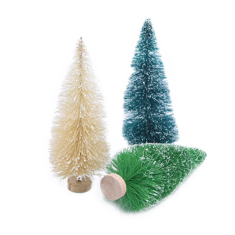 6.5cm to 16cm Small Decorated Christmas Tree Fake Pine Tree Mini Artificial Christmas Tree Santa Snow Home Decoration